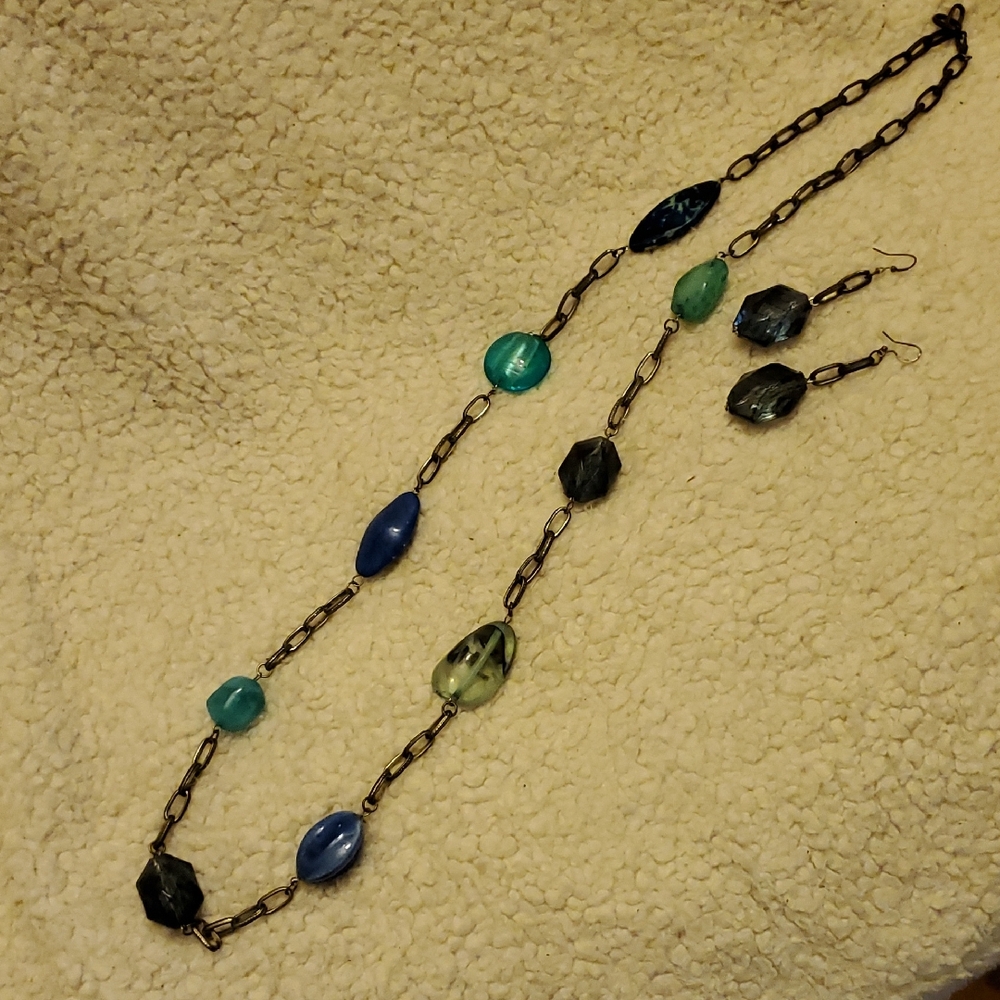 Chunky, Vintage Necklace & Earring Set